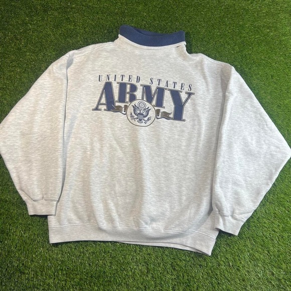 Gear For Sports Other - VTG United States Army Mock Neck Sweatshirt Gray Spell Out Military XL Gear